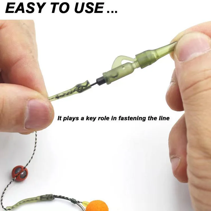 40 unids/lote accesorios de pesca de carpa Clip de plomo cambio rápido cola giratoria mangas antienredos de goma para aparejos de pesca de carpa - imagen 3