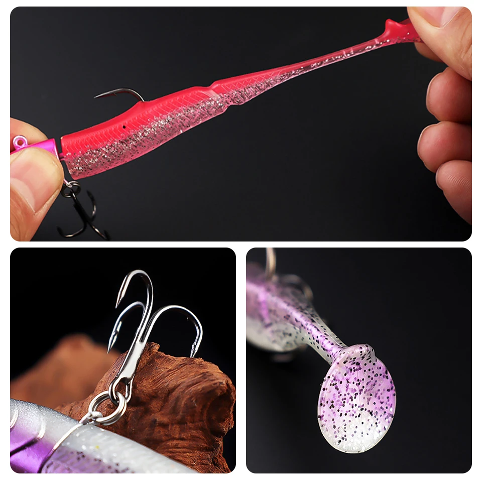 WALK FISH-señuelo de pesca de plomo, cebo suave de silicona Artificial con lentejuelas, 9,5 cm, 20g - imagen 4