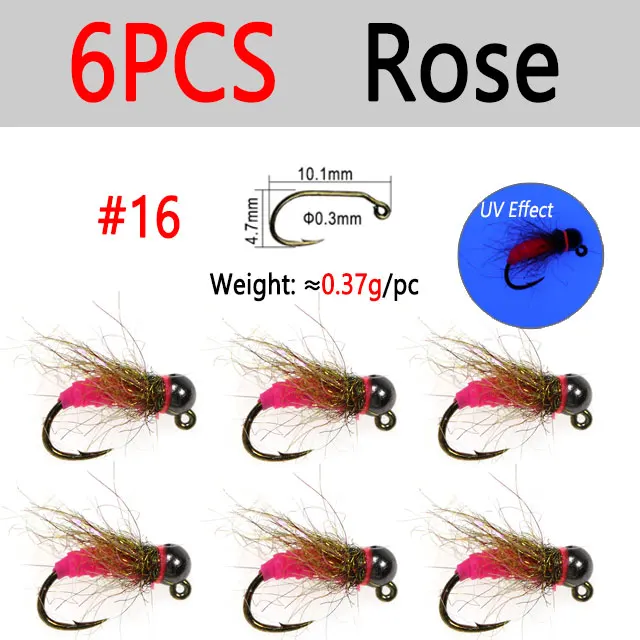 6pcs Rose Size 16