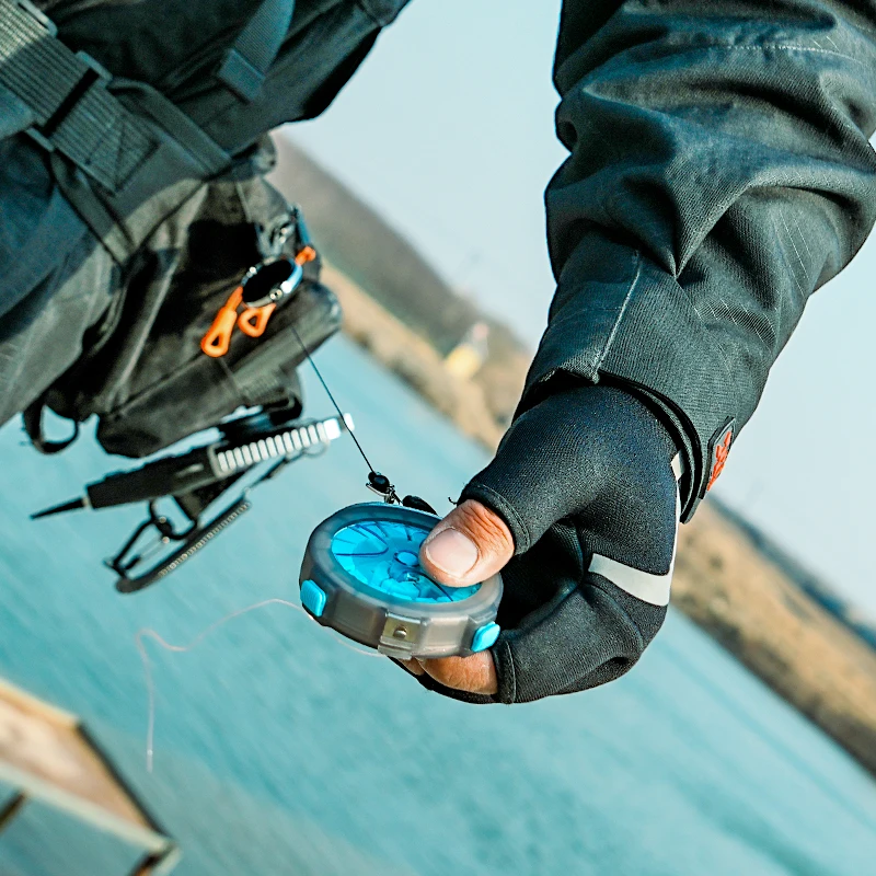 Caja de sublínea HISTAR, portátil, colgante, ABS importado, naranja/azul, opciones de colores con hoja, hebilla estirable, caja de aparejos de pesca - imagen 5