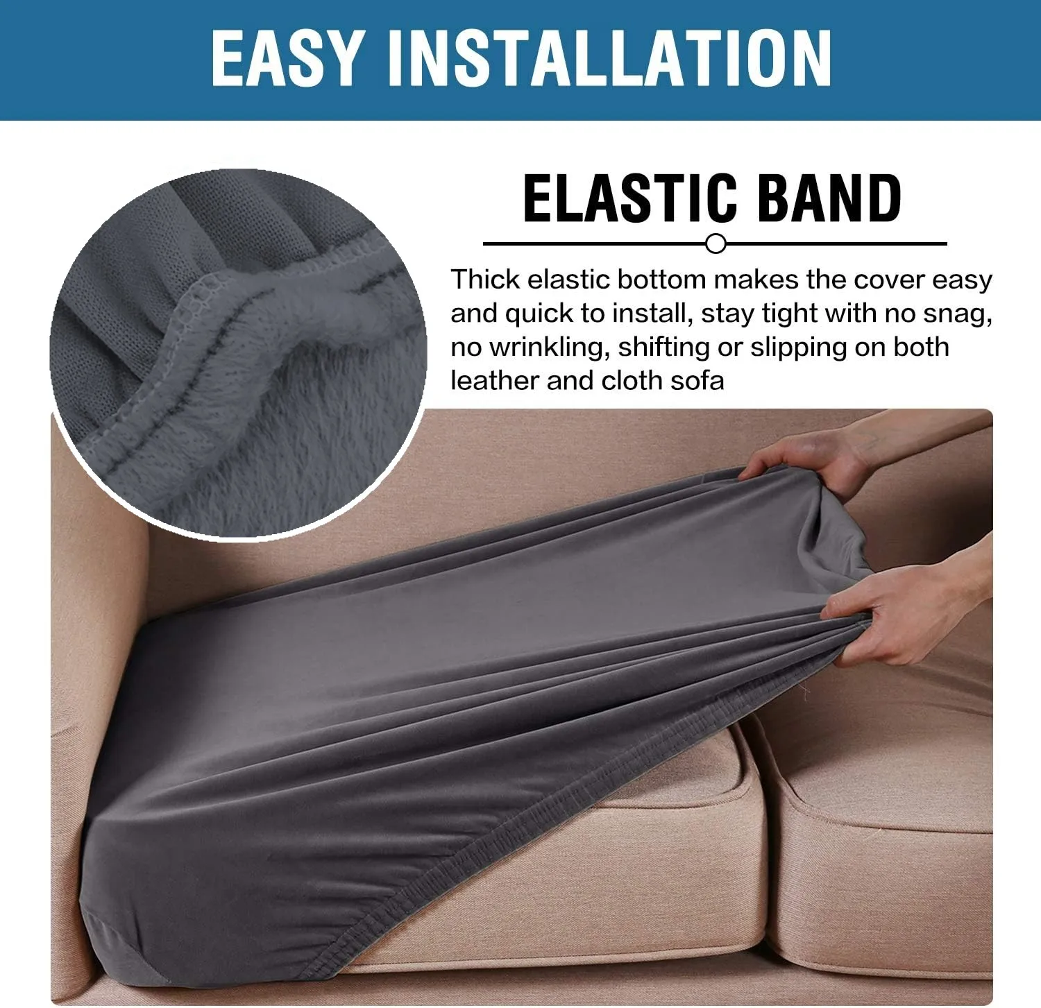 Funda de terciopelo para asiento de sofá, funda protectora gruesa y suave para cojín de asiento, funda protectora para muebles para el hogar y la sala de estar - imagen 3