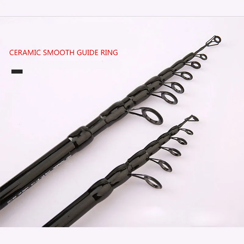 Caña de pescar con señuelo de carbono, accesorio telescópico ultraligero de fundición giratoria para trucha y lubina, 4-10lb, 1,6 m, 1,8 m, 2,1 m, 2,4 m - imagen 4