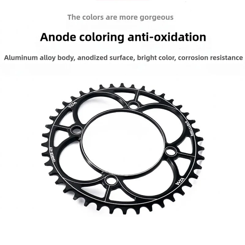Rueda dentada para bicicleta, disco de dientes positivo y negativo, disco único para bicicleta de montaña, 104BCD, 40 T, 42 T, 44 T, 46 T, 48 T, 50 T, 52T - imagen 5