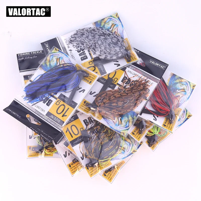 10g weedless bass fishing Jig head for fishing hooks with weed guard colorful silicone skirt bass fishing jig lure fishhook - imagen 2