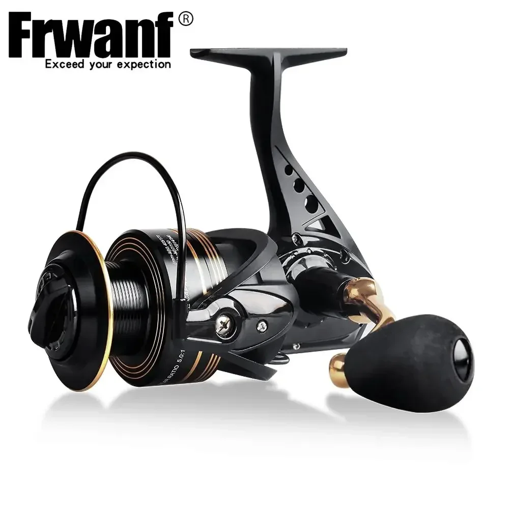Carrete giratorio Frwanf 2000 - 7000, arrastre máximo ultraligero, 12kg, 8BB, marco de Metal, carrete de pesca para Surfcasting, carretes de pesca giratorios de agua salada