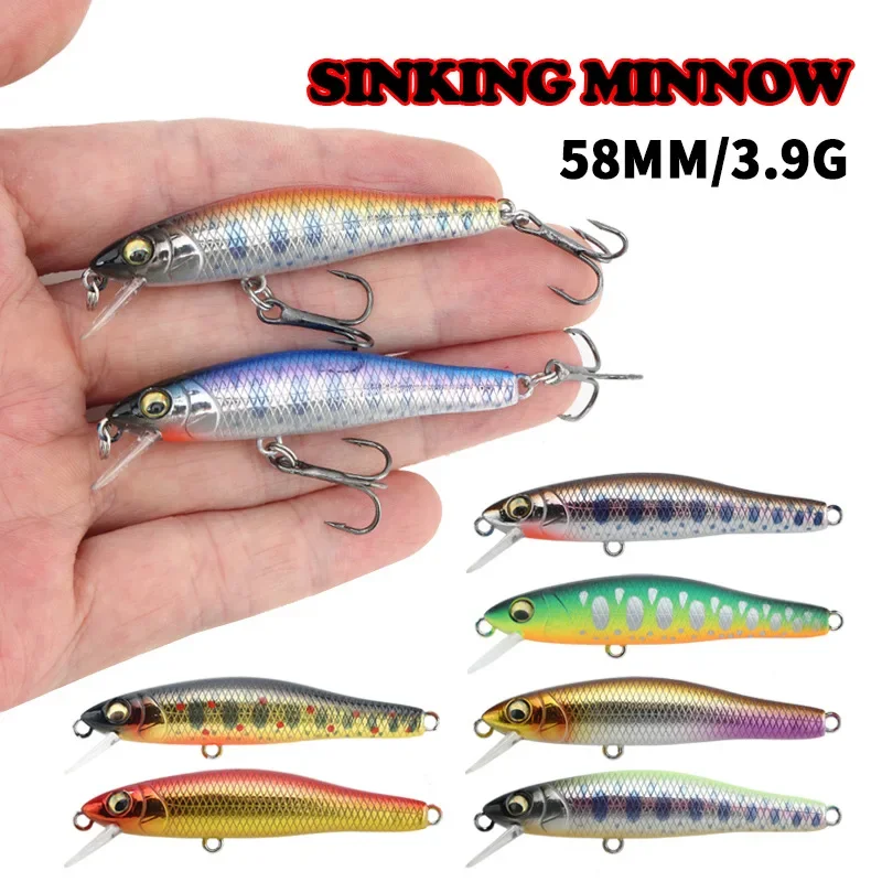 3,9gBass Warbler Creek cebo hundido Minnow Wobbler cebo de Pesca cebo duro Pesca Artificial Lucio lubina señuelo de Pesca de carpa Minnow - imagen 5