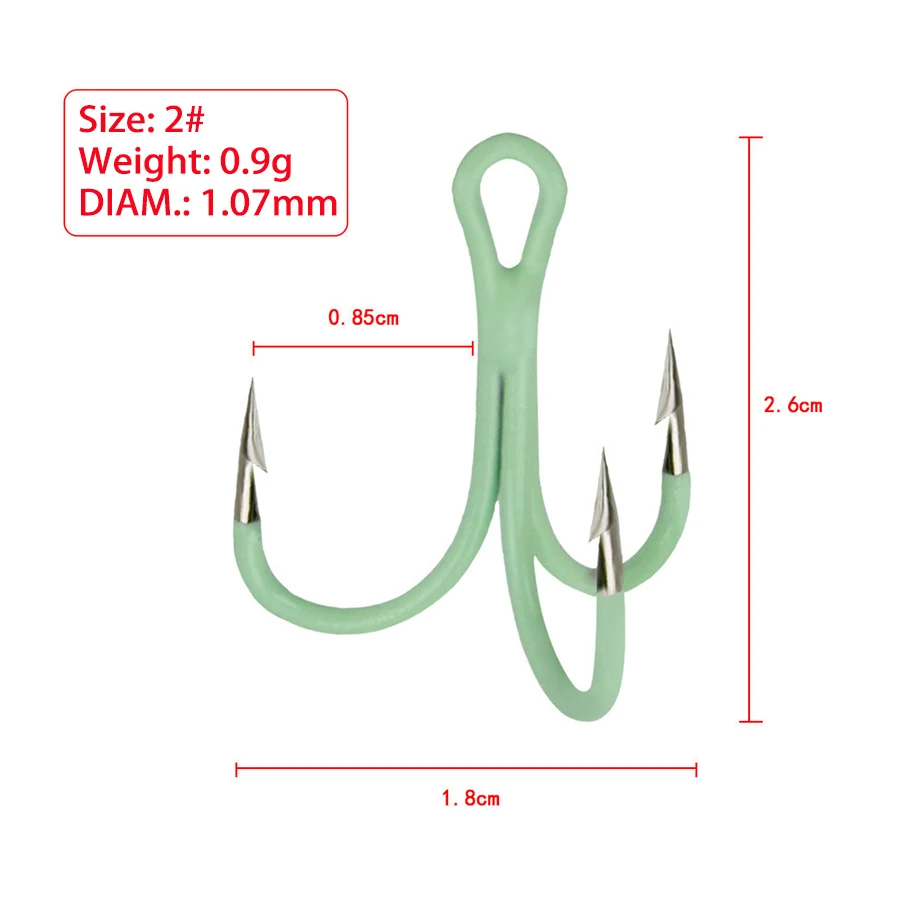 Juego de anzuelos triples luminosos para pesca nocturna, equipo de pesca de agua salada, 40 piezas - imagen 5