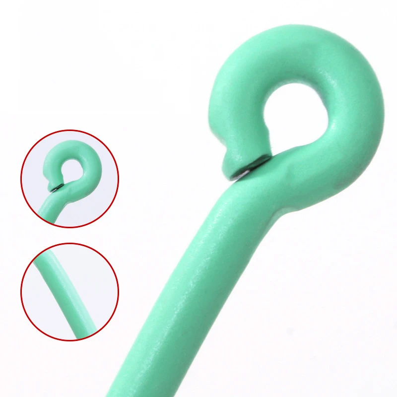 500 unids/lote anzuelo de Pesca luminoso con anillo boca torcida ojos de púas carpa de alto carbono accesorios de aparejos de Pesca de mar nocturno Pesca - imagen 3