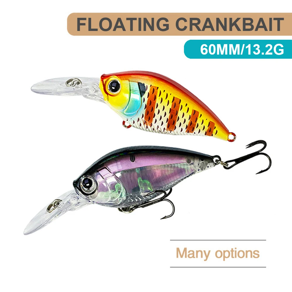 Señuelos de pesca flotantes de 6cm y 13,2g, Crankbait Wobbler para buceo profundo, labios largos, cebo duro Artificial, pesca en agua de mar, cernera YG149