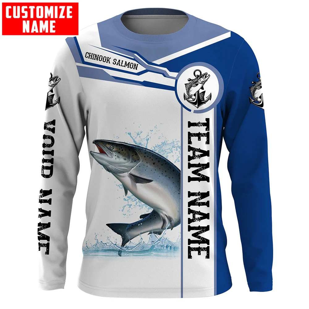 Personalizar nombre y equipo pesca en salmón 3D completamente estampado Sudadera con capucha y sudadera para hombre sudaderas con capucha con cremallera Unisex chándales casuales KJ884 - imagen 2