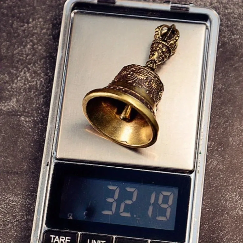 Campana de cobre Retro de alta calidad, campana de bronce tibetano ligera portátil, campanas de viento de fundición a presión, accesorios de decoración del hogar - imagen 2