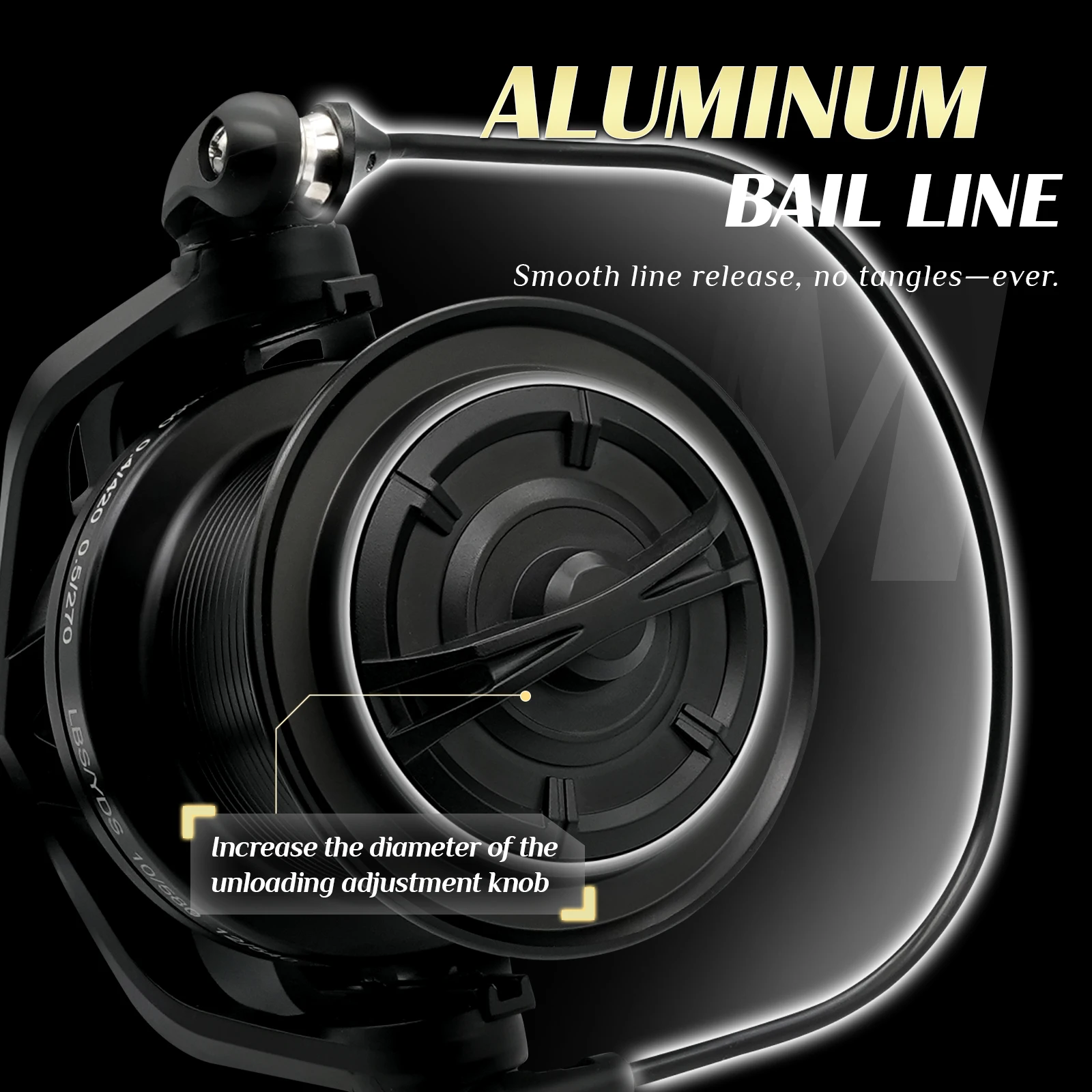 Carrete de carpa ROOBLINOS M negro de agua dulce 8000-14000 4,8:1 relación de engranaje carrete de pesca carrete giratorio de Metal - imagen 4