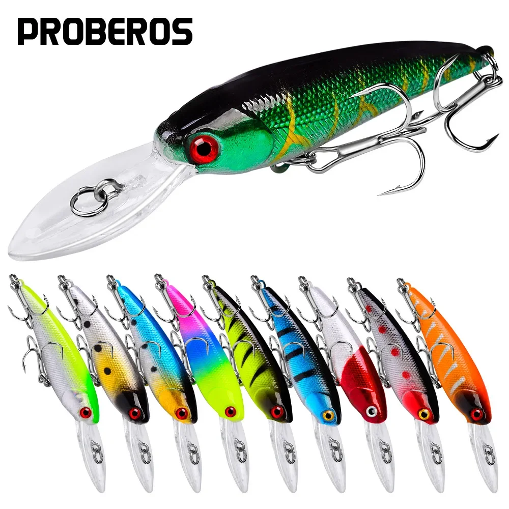 Señuelos flotantes de pececillos, cebo duro Artificial de tiro largo, Wobbler para Pesca de Lucio, Swimbait, accesorios de Pesca, 90mm, 8,3g - imagen 3
