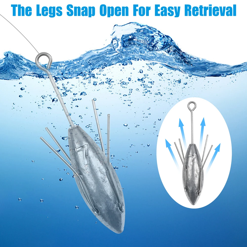 Sinker Sputnik-equipo de pesca de cola larga, 1 piezas, pesas de plomo, 3oz-7oz, para agua salada, Surf, Casting, pesca en el mar - imagen 5