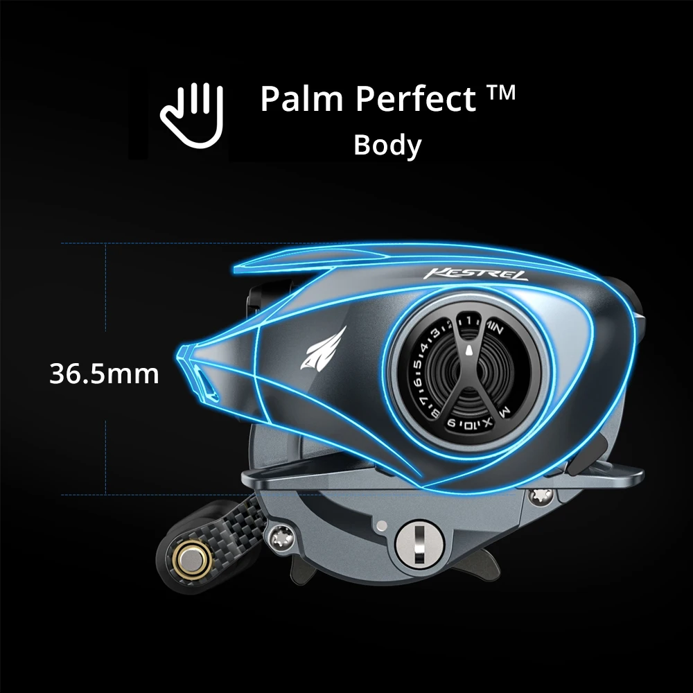 KastKing-carrete de pesca de alta velocidad, accesorio con estructura de magnesio Kestrel Elite, sistema de finura, Baitcasting, arrastre máximo de 6KG, 11BB + 1RB 8,4: 1 - imagen 5