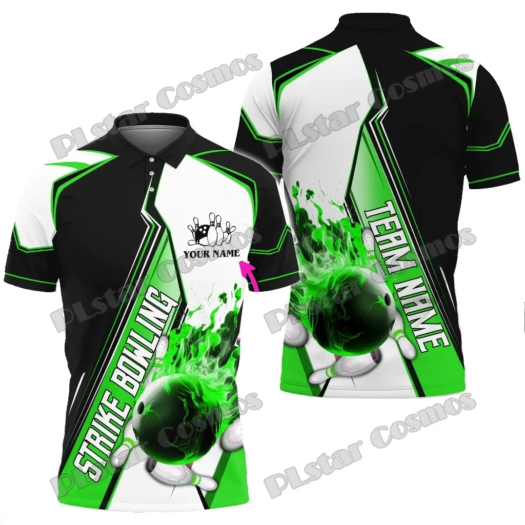 Equipo de jugador de bolos y pines, Polo Multicolor con nombre personalizado impreso en 3D para hombre, Polo informal de verano Unisex Premium PLP64 - imagen 4