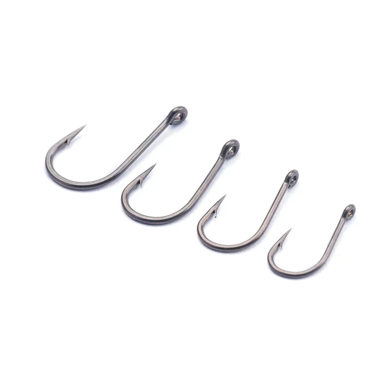 50 Uds. Anzuelo de pesca de carpa de acero de aleación, anzuelo de púas súper deslizante, método alimentador, anzuelo torcido para pesca de carpa, accesorio de aparejos