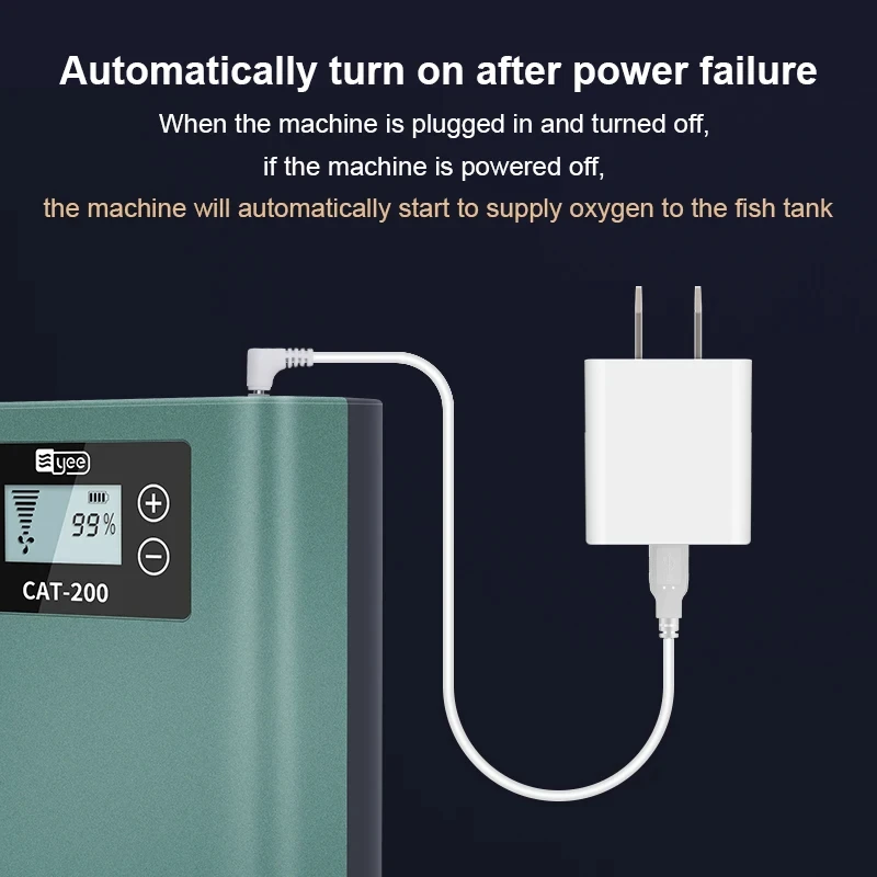 Aireador de acuario ultra silencioso, batería de litio para pesca al aire libre, bomba de oxígeno para peces vivos, recargable, portátil de alta potencia - imagen 5
