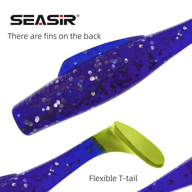 Seasir Paddle Tail Swimbaits Material TPE 8 uds/6 uds cebo suave flotante varios colores 2g/5g, 6cm/8cm juegos de Señuelos de Pesca - imagen 4
