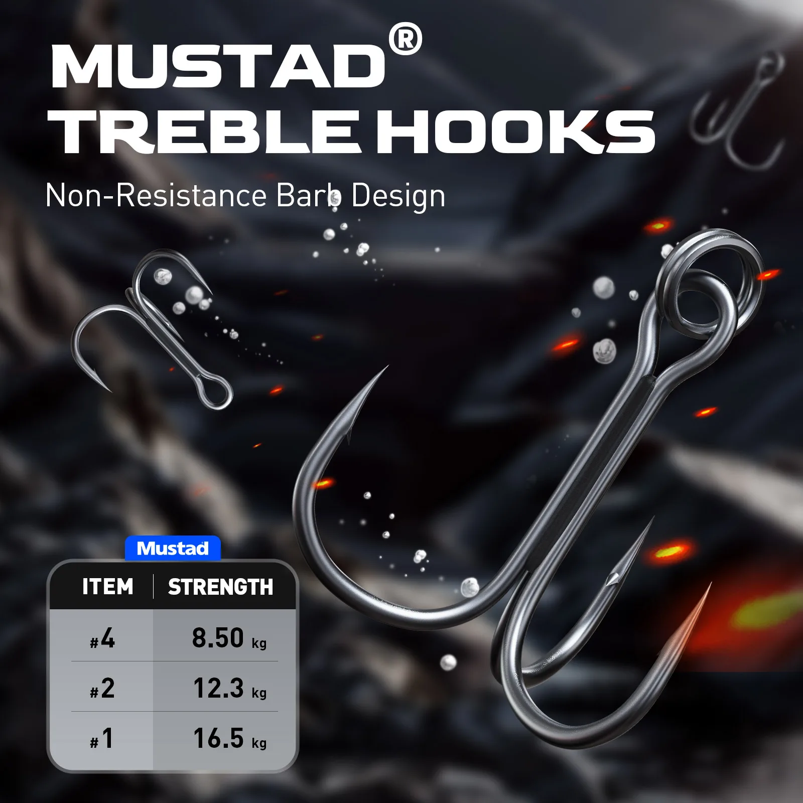 HANDING 3Pcs Señuelo de pesca M1 Plopper Topwater, MUSTAD, anzuelos triples, anillo de acero duradero, aparejos de pesca, cebo de pesca de pintura UV - imagen 5