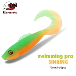 ESFISHING Swimming PRO 72mm – Señuelo Grub de silicona para pesca