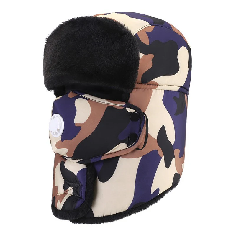 Gorro de pesca hombre térmico terciopelo camuflaje invierno caliente - imagen 3