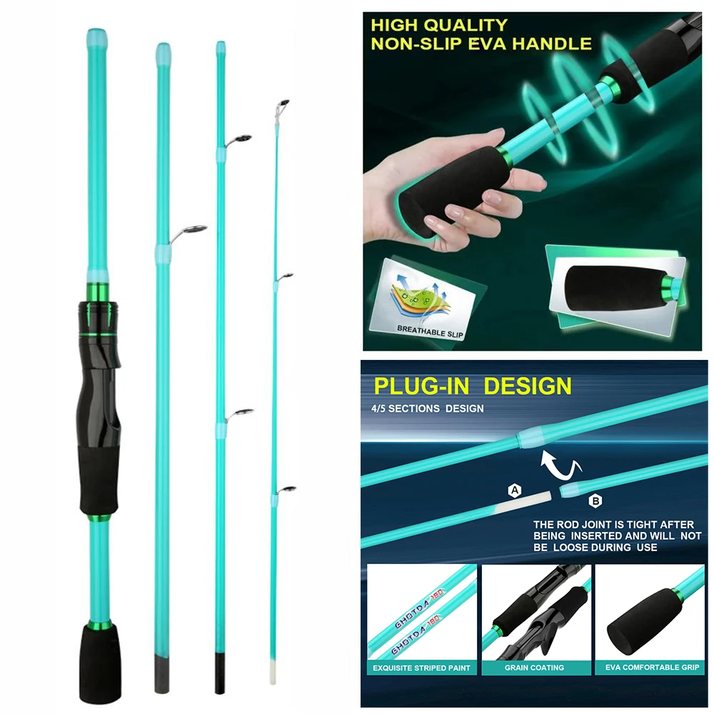 Caña de pescar portátil de carbono duro de 4/5 secciones, 1,8/2,1 M, caña de pescar plegable para trucha de agua dulce, Mini herramientas de Pesca - imagen 3