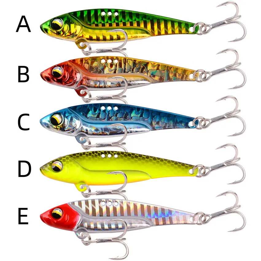 Señuelos de Metal de hoja Vib, 1 piezas, 7/10/14/20G, cebo Artificial de vibración que se hunde, Crankbait, Vibe, Lucio, perca, señuelo, plantilla de pesca - imagen 3