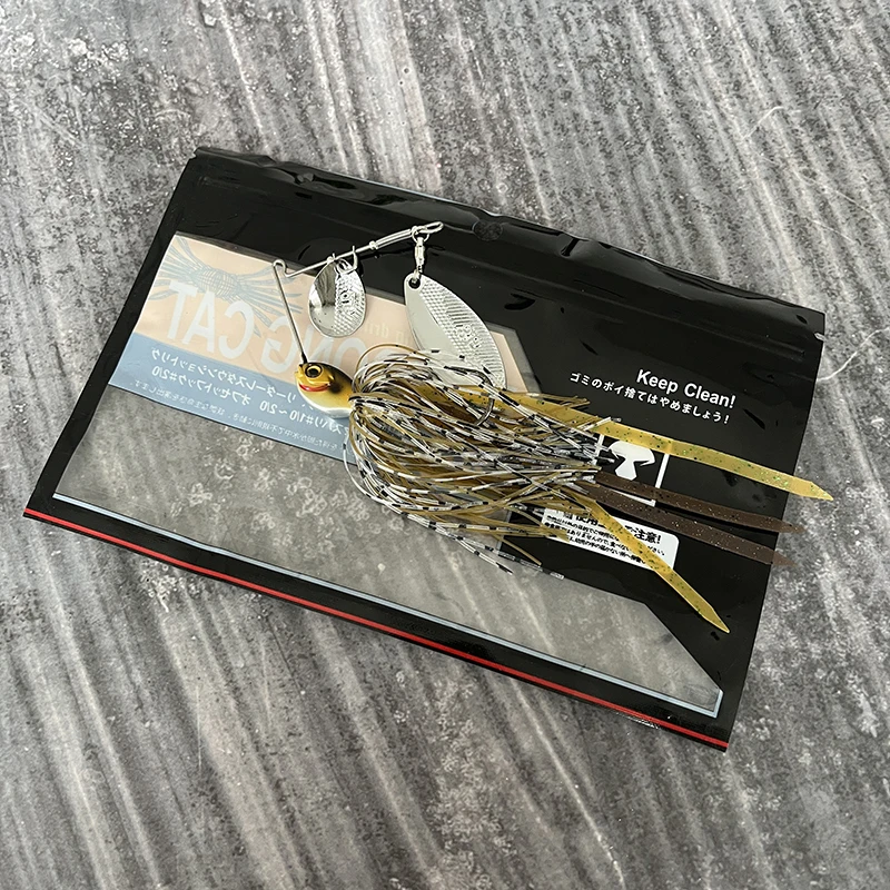 Señuelo de Pesca giratorio de goma y Metal, cebo Artificial de agua salada con falda de silicona, cuchillas giratorias, equipo de Pesca, 18g - imagen 4