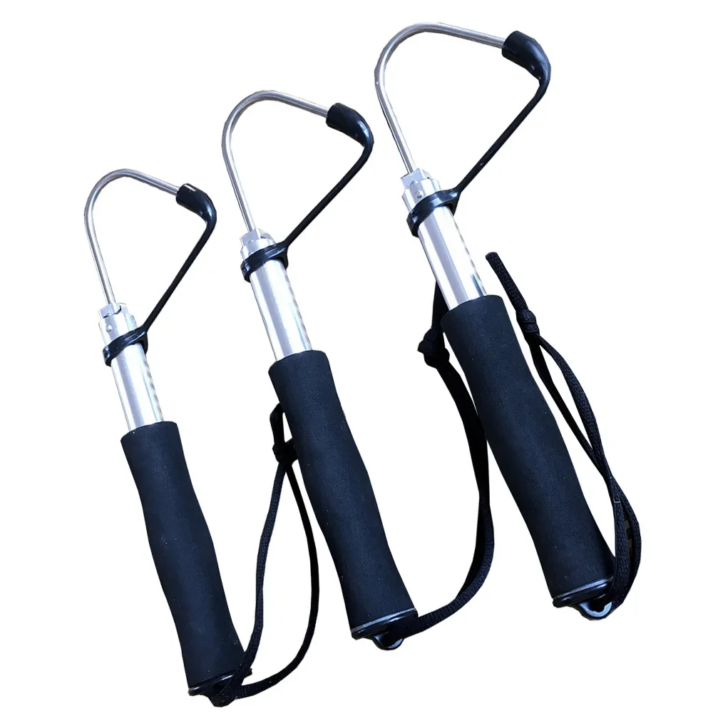 Aparejos de pesca telescópicos de acero inoxidable, accesorios de pesca de poste de aluminio, mango suave, 64/89/116cm - imagen 2