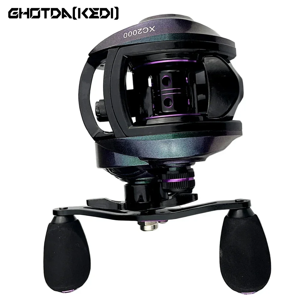 Carrete De Pesca con señuelo GHOTDA, carrete De Baitcasting De fundición larga, potencia máxima De 8kg, peso De señuelo adecuado: 3-25G, Molinete De Pesca De agua dulce - imagen 4