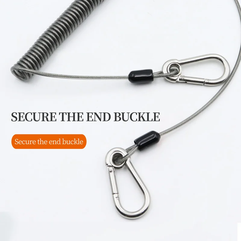 ZYZ cuerda de retención de alambre de acero, aparejo de pesca de mar de alta resistencia, herramienta antipérdida, alta elasticidad, autoestiramiento, cuerda anticaída - imagen 3