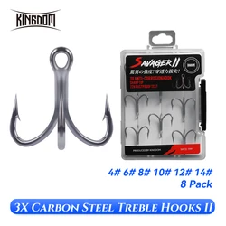 KINGDOM 3X anzuelos triples acero al carbono – resistencia agua salada