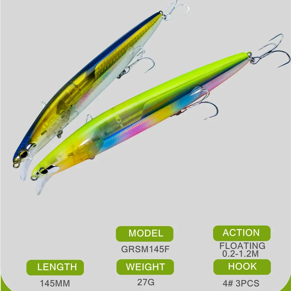 Señuelo Crankbait Greenspider Minnow – Hoja flash para lubina - imagen 2