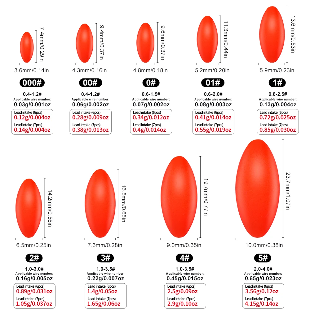 Juego de 100 Uds. De cuentas de pesca de 7,4mm-23,7mm para accesorios de pesca al aire libre, ahorro de espacio, reutilizable para tapón de señuelo de pesca - imagen 4