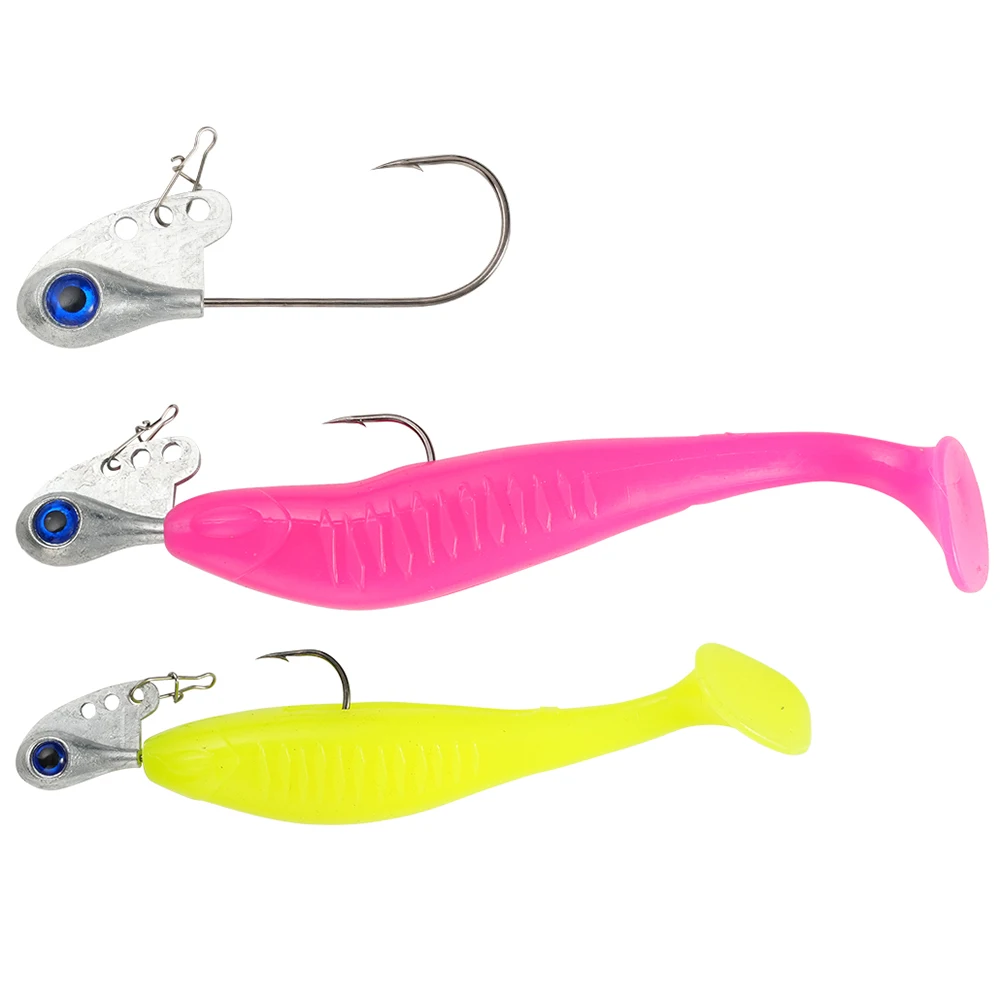 Anzuelo con cabeza de anzuelo, 2 uds., 4g, 5,5g, 7,5g, 11g, vástago VIB, aparejo Ned con púas, Spinner, Kit de señuelo suave para pesca, aparejos de ojo de pez grande, anzuelo giratorio - imagen 4
