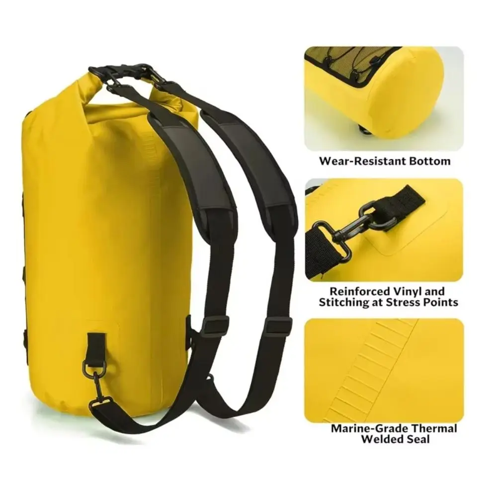 Bolsa PDry impermeable de 10L, 20L, 30L, bolsa deportiva de gran capacidad, bolsa para surf, canotaje, paquete de PVC, mochila para deportes acuáticos y natación, mujeres y hombres - imagen 4
