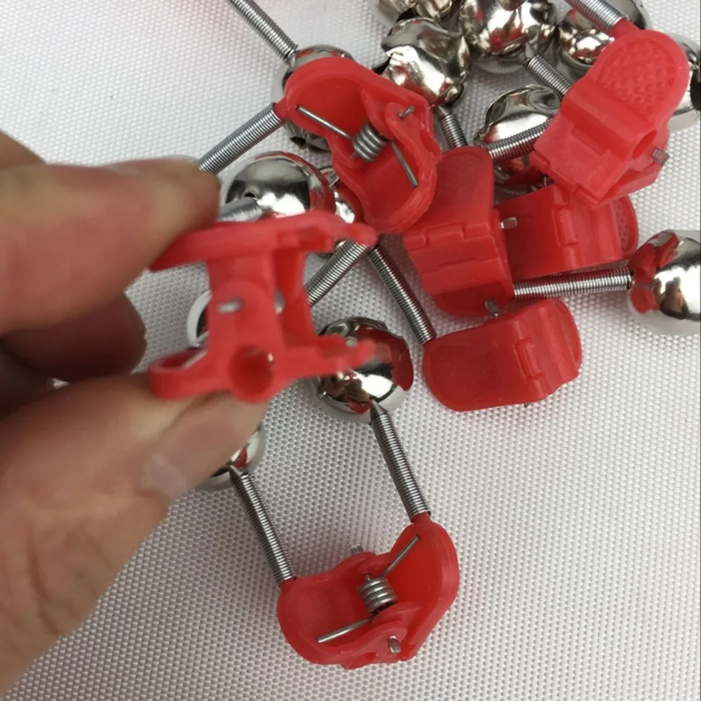 2/5/10 Uds. Varilla de campana pequeña, herramientas indicadoras de mordida, accesorios inox, alimentador de carpa, campana de pescado/caja de alarma, cebo, barco, barrena, pesca, rojo