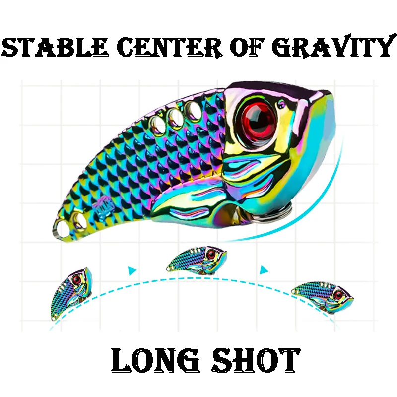 Señuelo DE PESCA DE Metal Squama Vib, Spinning, lentejuelas giratorias, cebo duro de agua dulce, cuchara giratoria con vibración, Lucio, perca, 3G-20G, 1 ud. - imagen 5