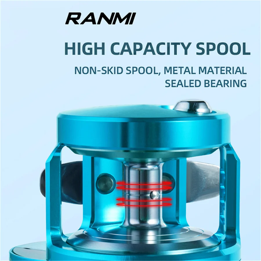 RYOBI RANMI rueda de Jigging lento arrastre máximo 16KG 8 + 1BB barco de Metal carrete de pesca de Baitcasting redondo de agua salada - imagen 2