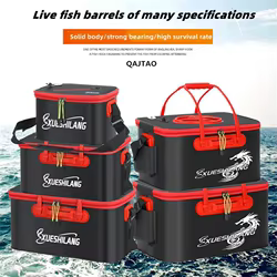 Cubo de pesca plegable y grueso, cubo para peces vivos sin bomba de oxígeno, tanque de agua portátil EVA, pesca al aire libre, caja para peces vivos