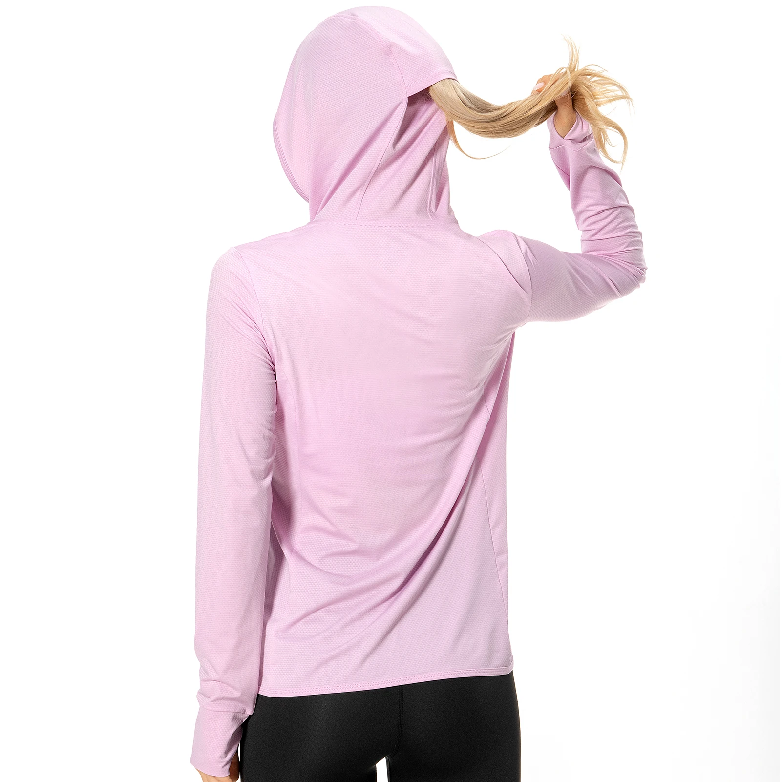 Lightbare-Sudadera con capucha UPF 50 + para mujer, Chaqueta de manga larga con capucha y bolsillos para senderismo al aire libre - imagen 2