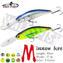 WALK FISH japonés 85mm 17,5g pececillo flotante señuelo de Pesca Isca Artificial para Lucio trucha lubina cebo duro Pesca Swimbait Wobbler