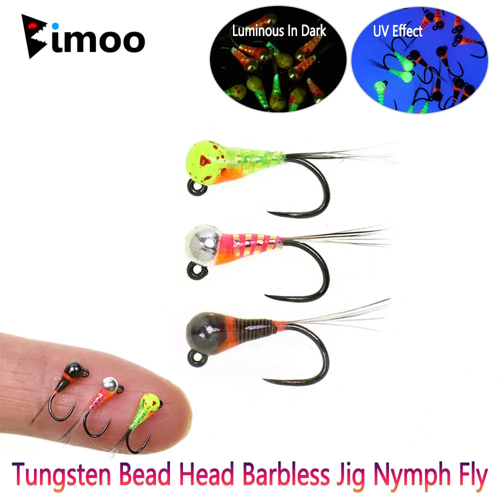 Bimoo Ninfas de Tungsteno con Bead Head – Epoxi Luminoso para Trucha
