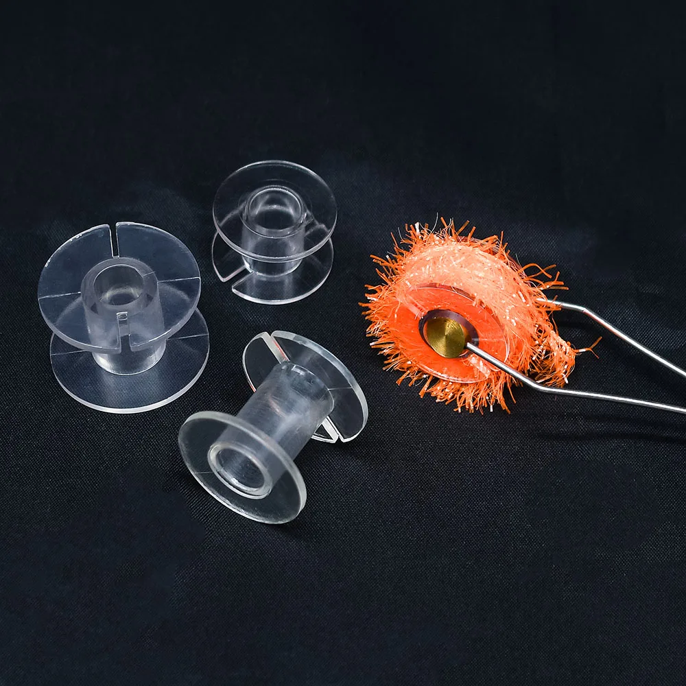 Bobinas vacías transparentes para máquina de coser, carretes de plástico transparente para pesca de moscas, herramientas de envoltura de Material, 10 Uds. - imagen 5