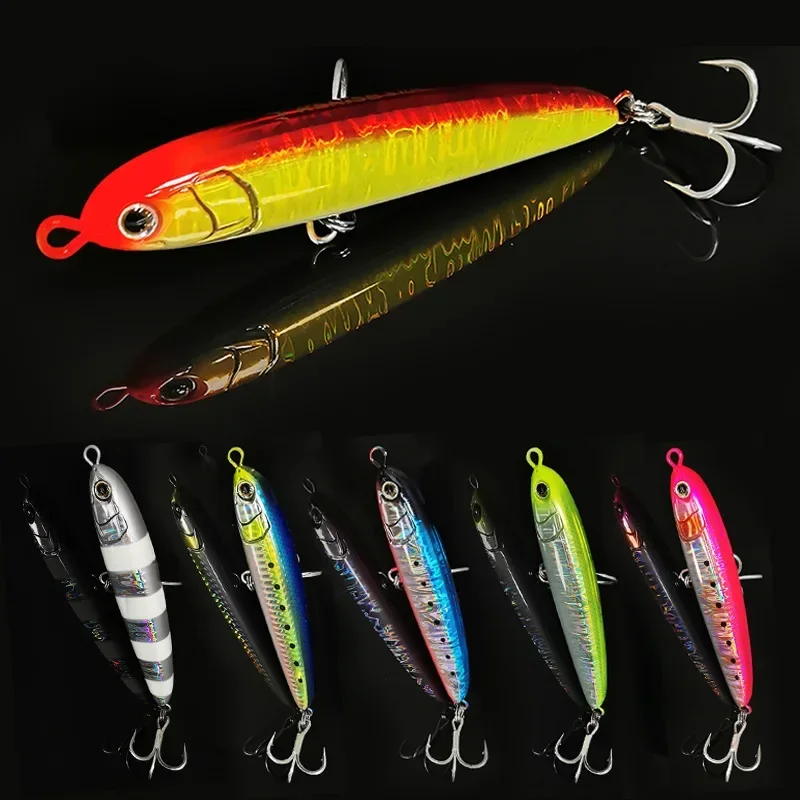 Señuelos de Pesca de lápiz de hundimiento rápido, cebo Artificial láser, Wobbler para atún de mar, trucha, Swimbait pesado, accesorios de pesca, 105mm, 40g - imagen 3
