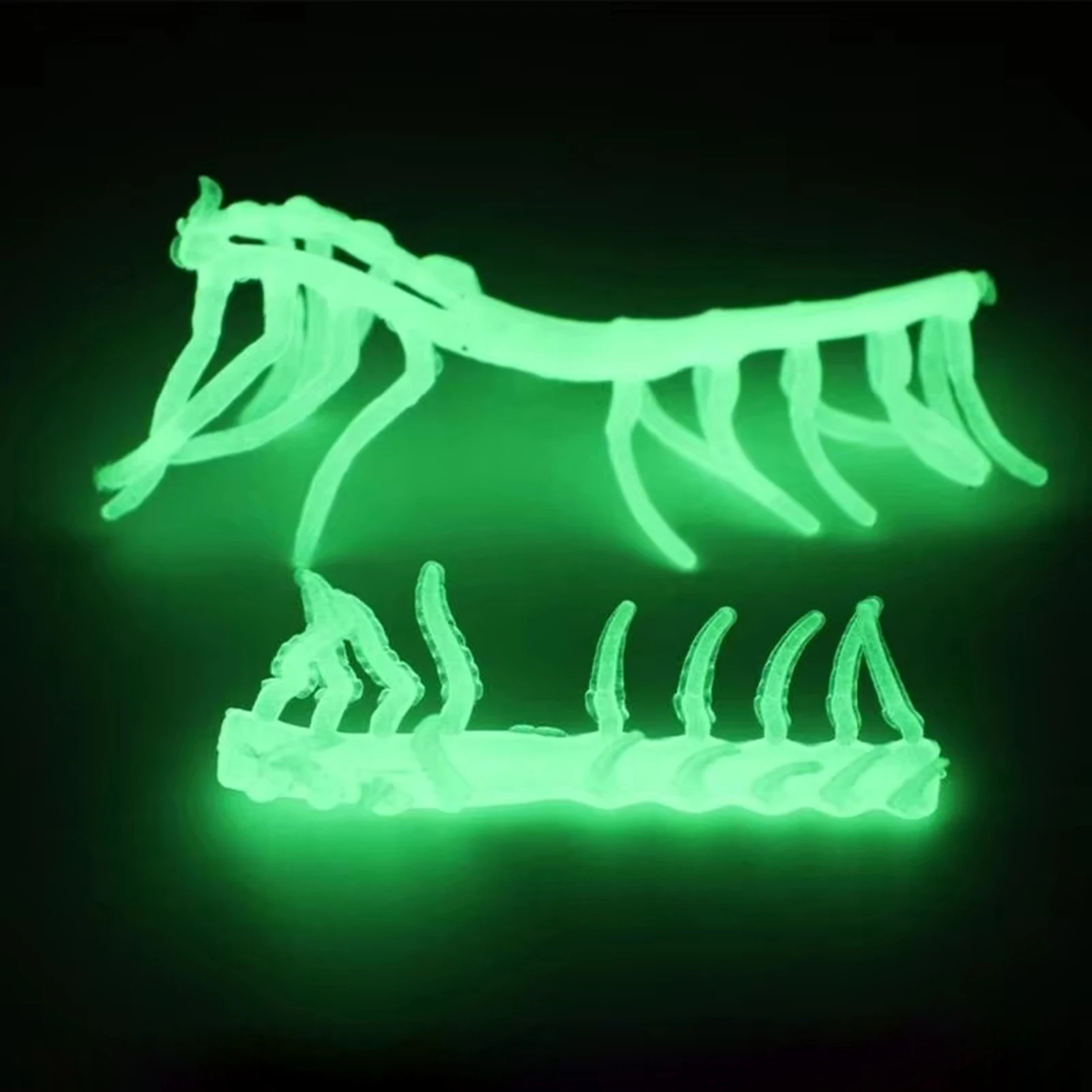 10 Uds. Señuelos de pesca luminosos artificiales, señuelo de camarón simulado, cebo falso de camarón brillante nocturno transparente, anzuelos de pesca al aire libre - imagen 3