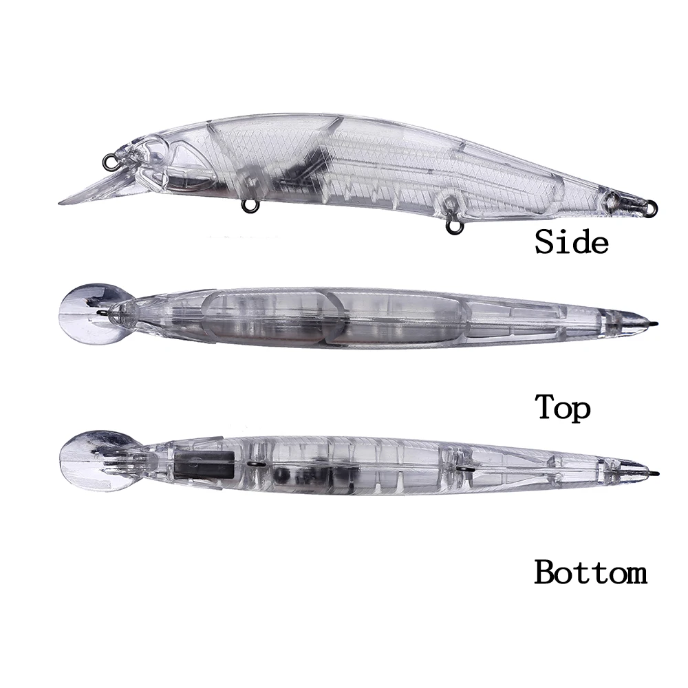 Chan'sHuang-Cebo en blanco sin pintar de 20 piezas, sonajeros de 135mm y 14,5g, buzo poco profundo, Minnow, señuelo de pesca Artificial hecho a mano - imagen 4