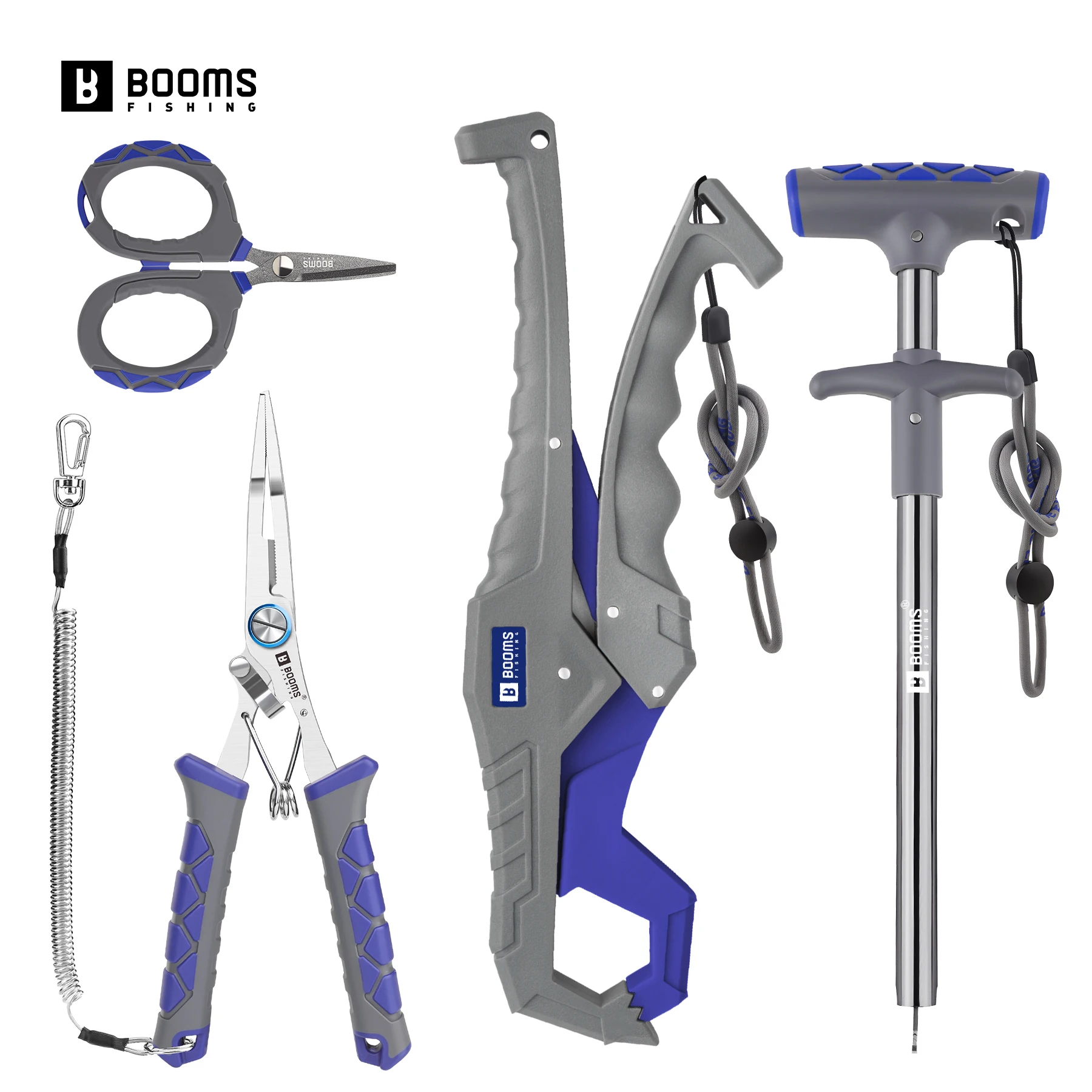 Booms Fishing-removedor de anzuelos de 24cm, alicates de pesca de 17cm, pinza de pescado de 24cm y tijeras de pesca pequeñas, juego de herramientas de aparejos de pesca