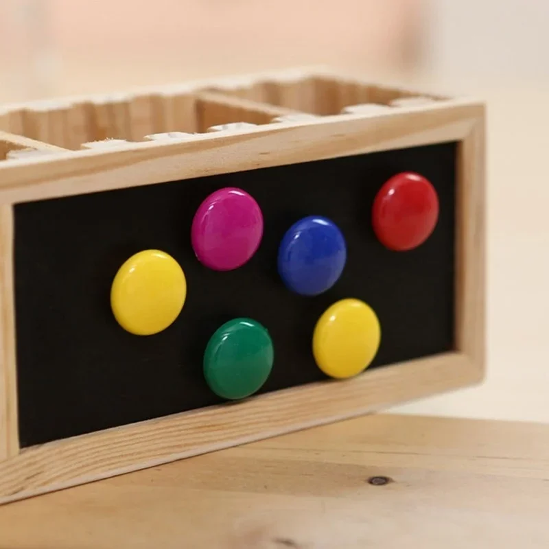 16 unids/lote imanes de nevera pegatina de pizarra colorida Circular imanes de plástico para nevera regalos para niños decoración del hogar - imagen 5